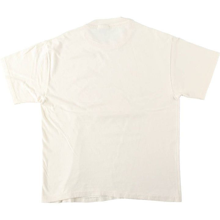 90'S Hanes BEEFY-T Printed T-shirt, Made in USA, Men's L size, Vintage cotton unbleached Vintage Second Hand