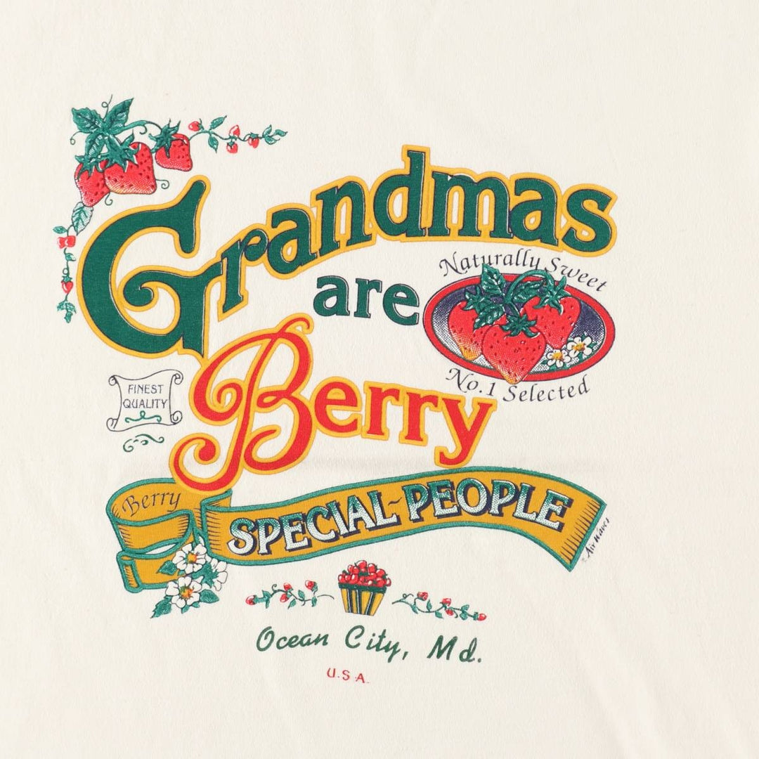 90'S Hanes BEEFY-T Printed T-shirt, Made in USA, Men's L size, Vintage cotton unbleached Vintage Second Hand