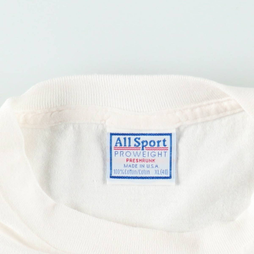 90'S All Sport Print T-shirt Made in USA Men's XL Vintage cotton white type Vintage Second Hand