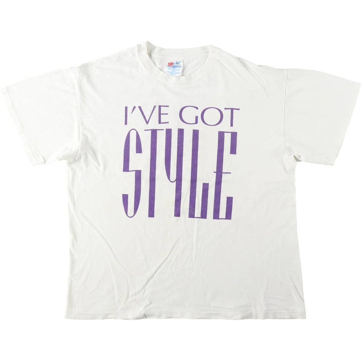 Vintage 90'S Hanes printed T-shirt, made in the USA, men's XL size cotton white type Vintage Second Hand