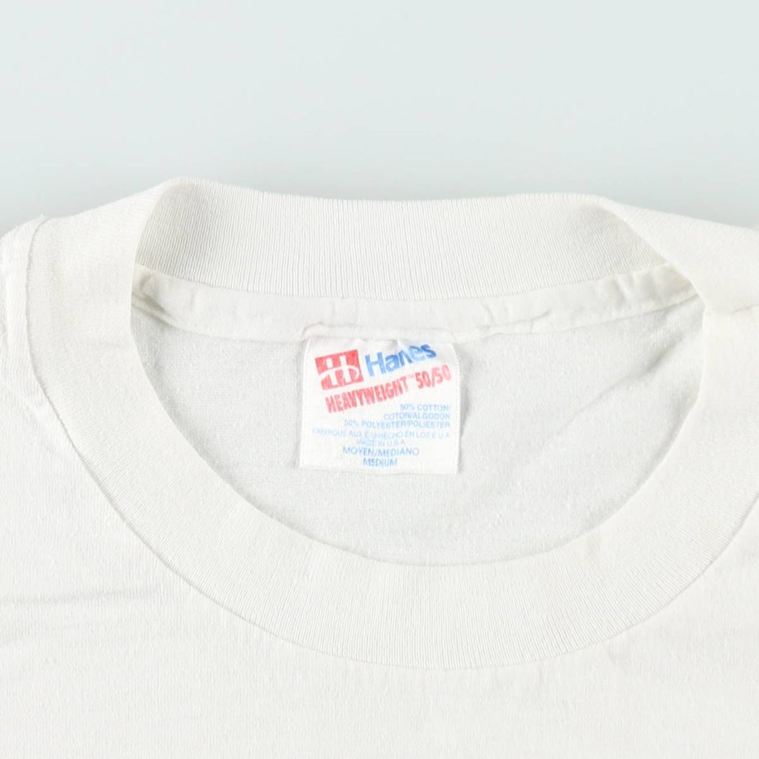 90'S Hanes HEAVYWEIGHT 50 cotton white type Vintage Second Hand