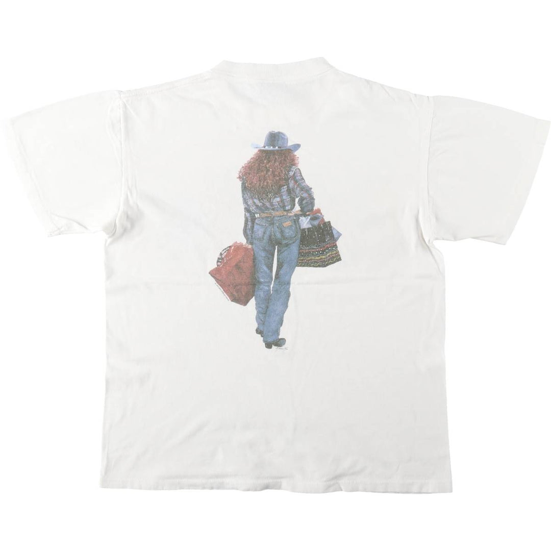 90'S ONEITA POWER-T Printed T-shirt Made in USA Men's M Vintage cotton white type Vintage Second Hand