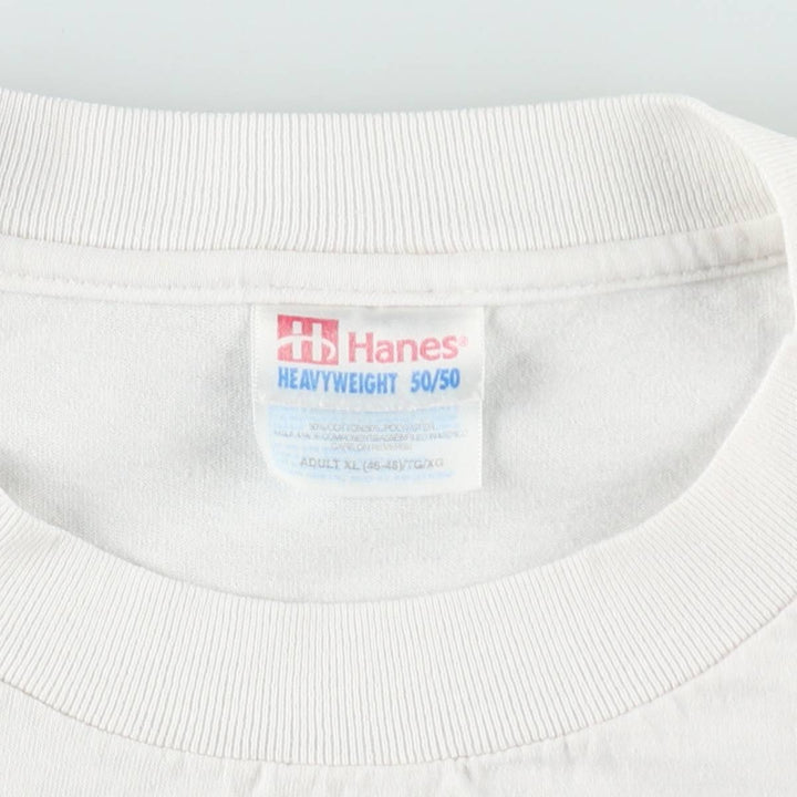 90'S Hanes HEAVYWEIGHT 50 cotton white type Vintage Second Hand