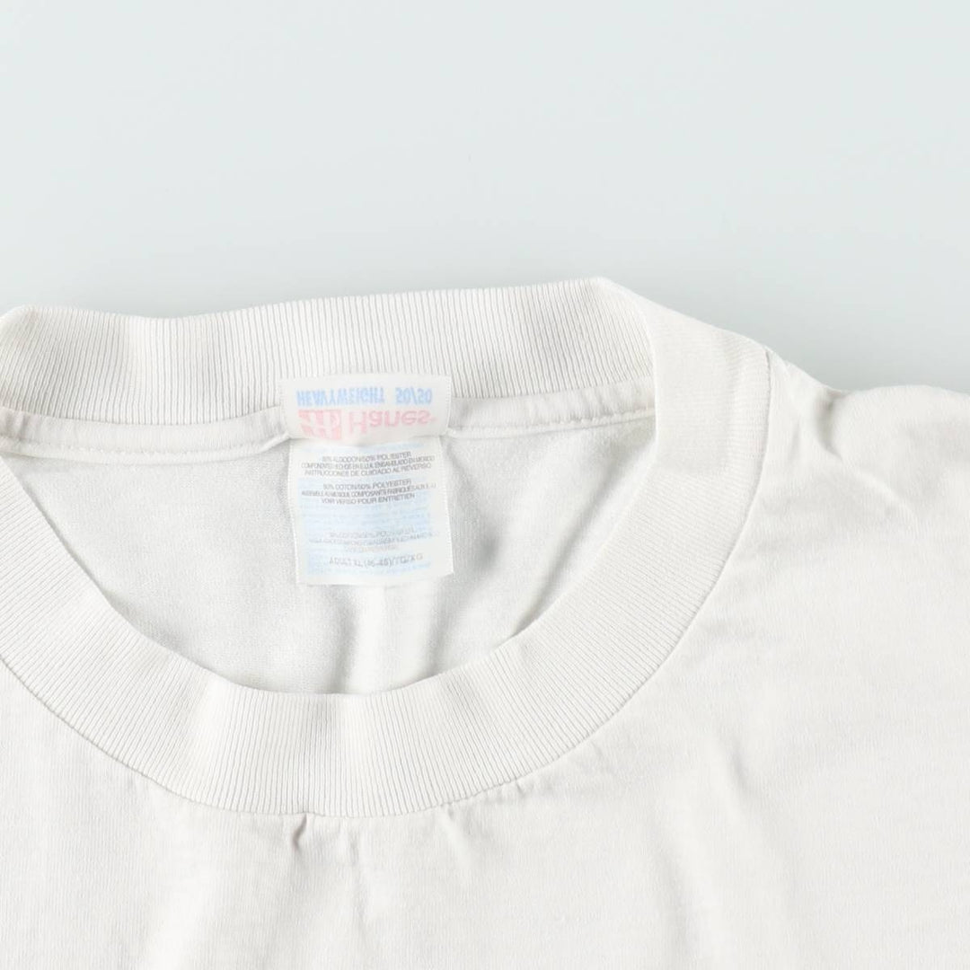 90'S Hanes HEAVYWEIGHT 50 cotton white type Vintage Second Hand
