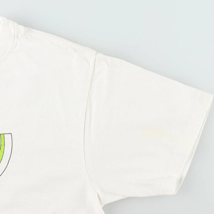 90'S Anvil Printed T-shirt, Made in USA, Men's L size, Vintage cotton white type Vintage Second Hand