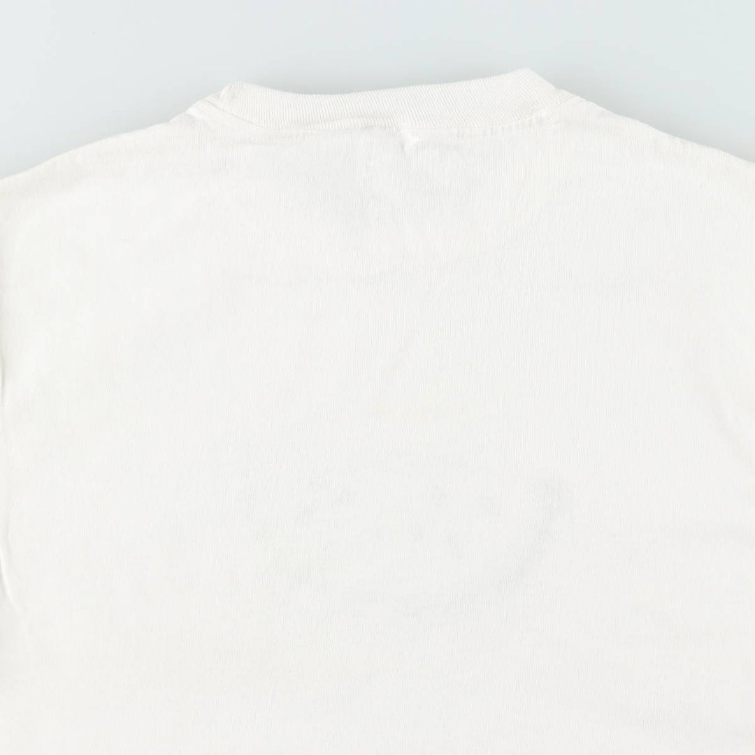 90'S Anvil Printed T-shirt, Made in USA, Men's L size, Vintage cotton white type Vintage Second Hand