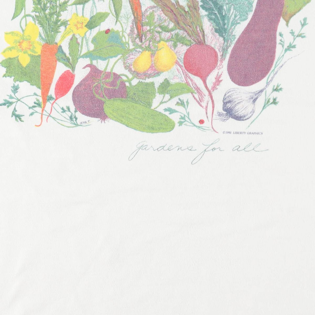 90'S Hanes BEEFY-T Printed T-shirt, Made in USA, Men's L size, Vintage cotton white type Vintage Second Hand