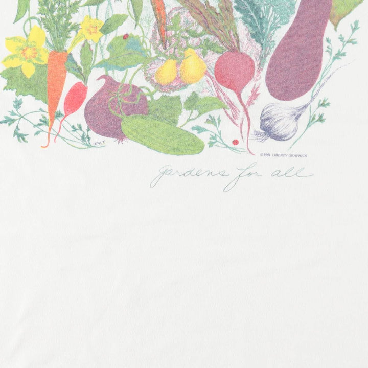 90'S Hanes BEEFY-T Printed T-shirt, Made in USA, Men's L size, Vintage cotton white type Vintage Second Hand