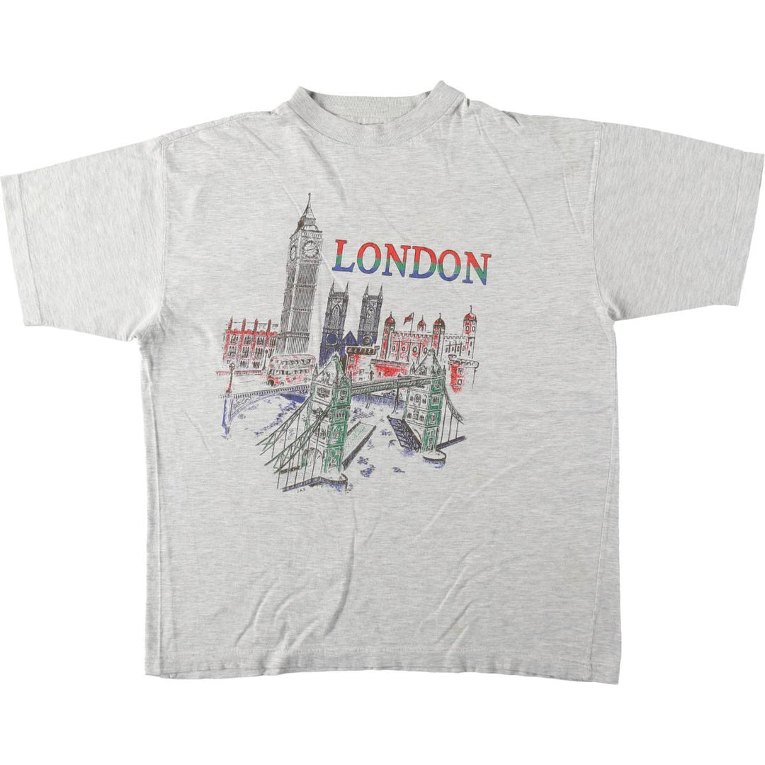 Printed T-shirt, men's size XL unclear gray type Vintage Second Hand