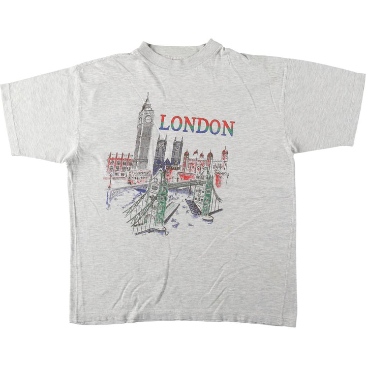 Printed T-shirt, men's size XL unclear gray type Vintage Second Hand