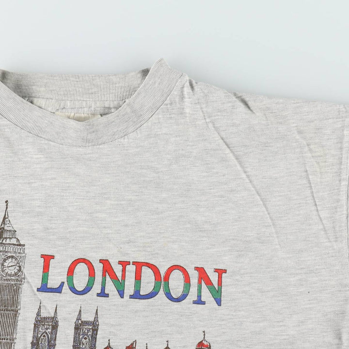 Printed T-shirt, men's size XL unclear gray type Vintage Second Hand
