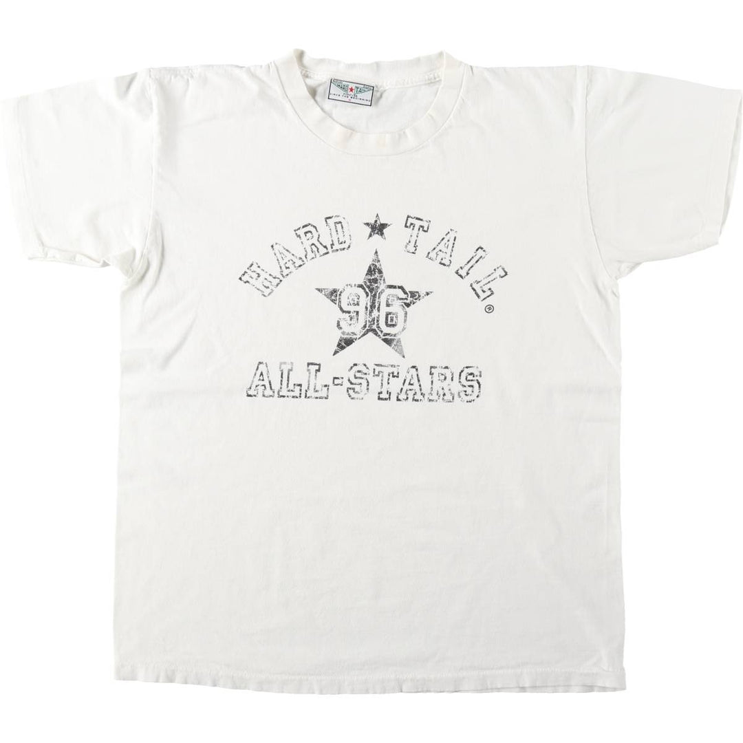 ~90'S Hard Tail Print T-Shirt, Made in USA, Men's Size M (Equivalent), Vintage cotton white type Vintage Second Hand