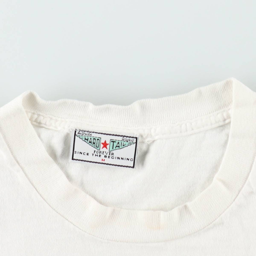 ~90'S Hard Tail Print T-Shirt, Made in USA, Men's Size M (Equivalent), Vintage cotton white type Vintage Second Hand