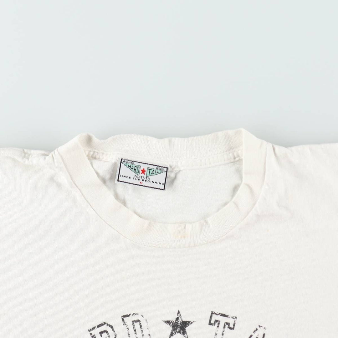 ~90'S Hard Tail Print T-Shirt, Made in USA, Men's Size M (Equivalent), Vintage cotton white type Vintage Second Hand