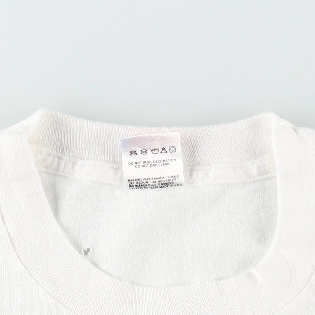 90'S Fruit of the Loom printed T-shirt, made in the USA, men's XL size, vintage cotton white type Vintage Second Hand