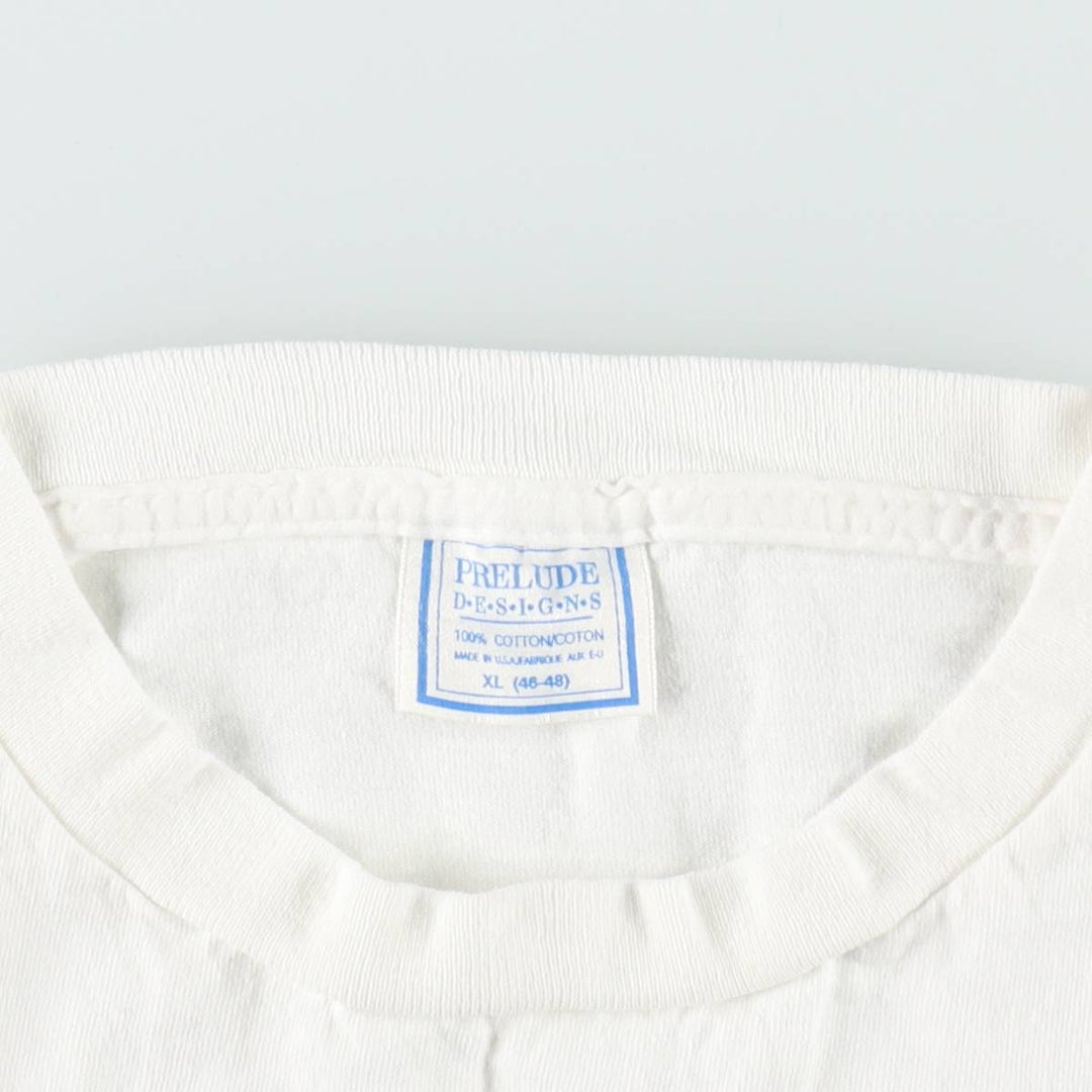 90'S Prelude Print T-Shirt, Made in USA, Men's XL equivalent, Vintage cotton white type Vintage Second Hand