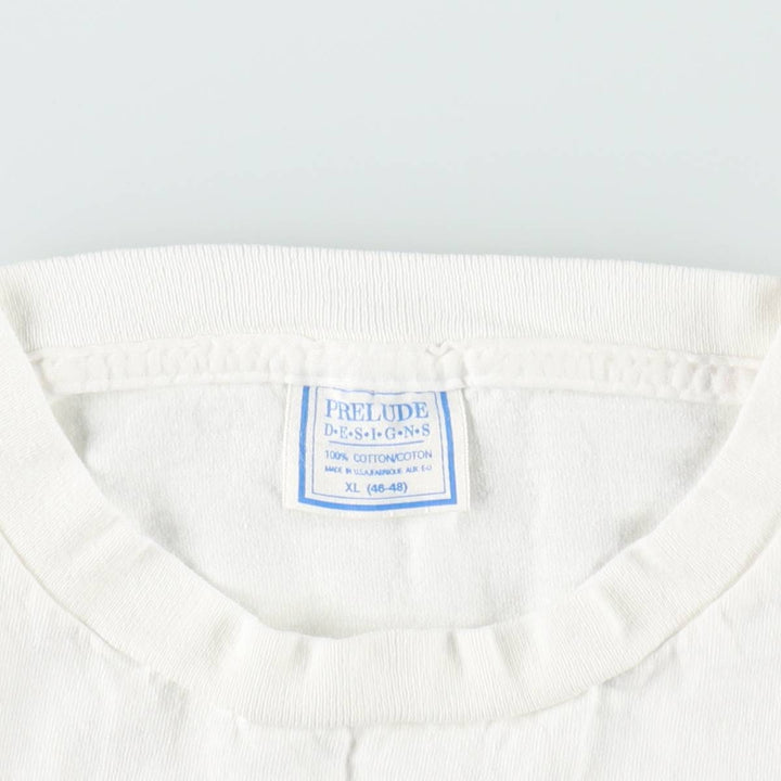 90'S Prelude Print T-Shirt, Made in USA, Men's XL equivalent, Vintage cotton white type Vintage Second Hand