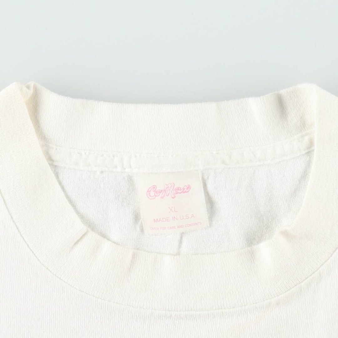 90'S CAMAX Print T-Shirt, Made in USA, Men's XL equivalent, Vintage cotton white type Vintage Second Hand