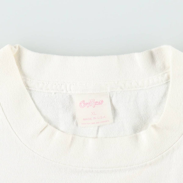 90'S CAMAX Print T-Shirt, Made in USA, Men's XL equivalent, Vintage cotton white type Vintage Second Hand