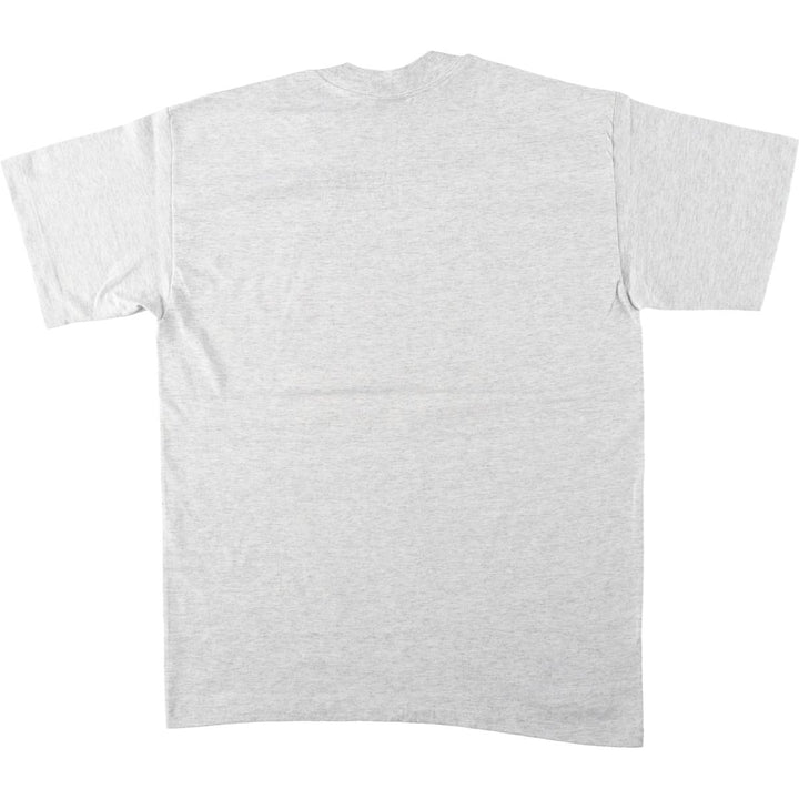 90'S PLATINUM PLUS parody print T-shirt, made in USA, men's size L equivalent, vintage. cotton gray type Vintage Second Hand
