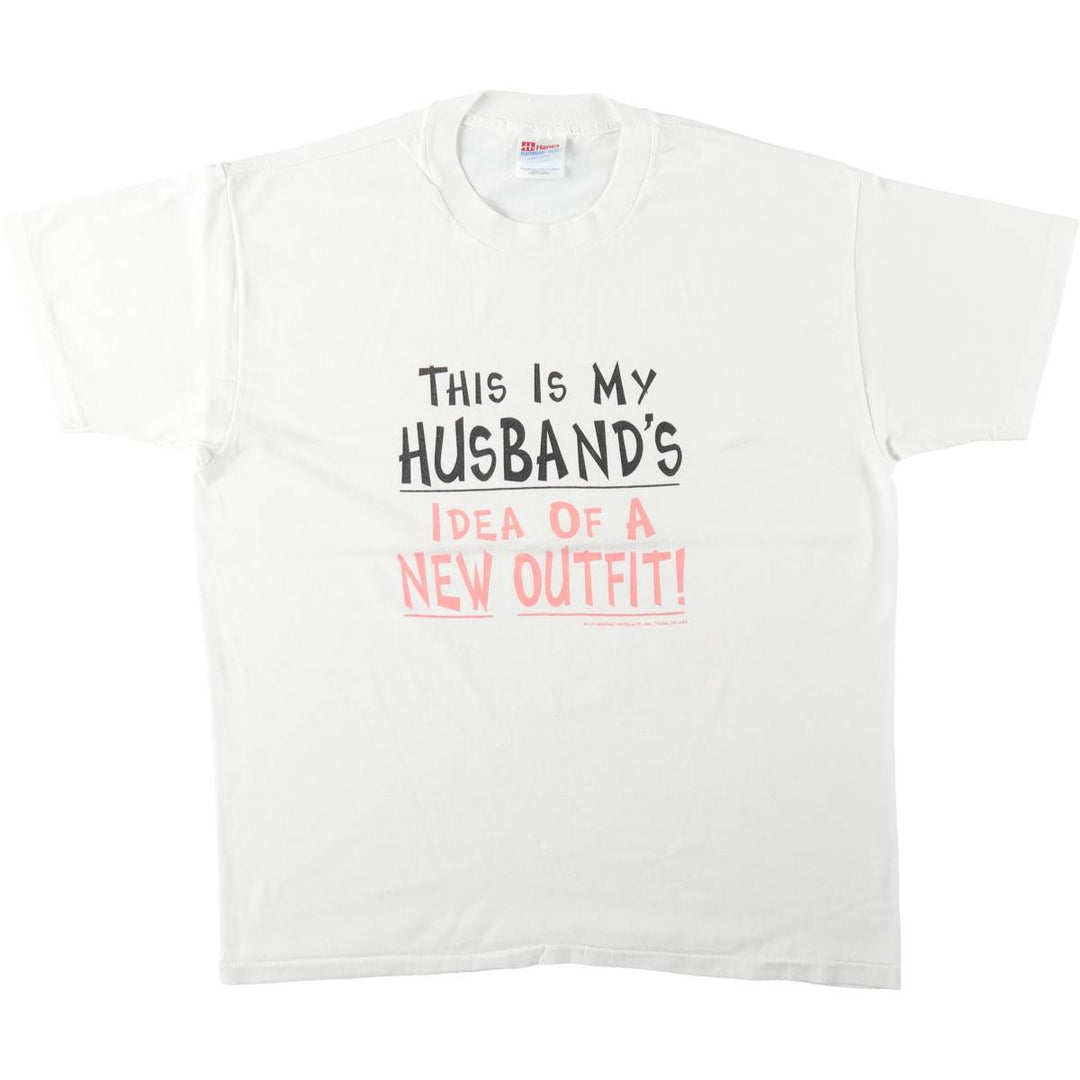 90'S Hanes HEAVYWEIGHT 50 cotton white type Vintage Second Hand