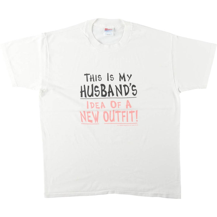 90'S Hanes HEAVYWEIGHT 50 cotton white type Vintage Second Hand