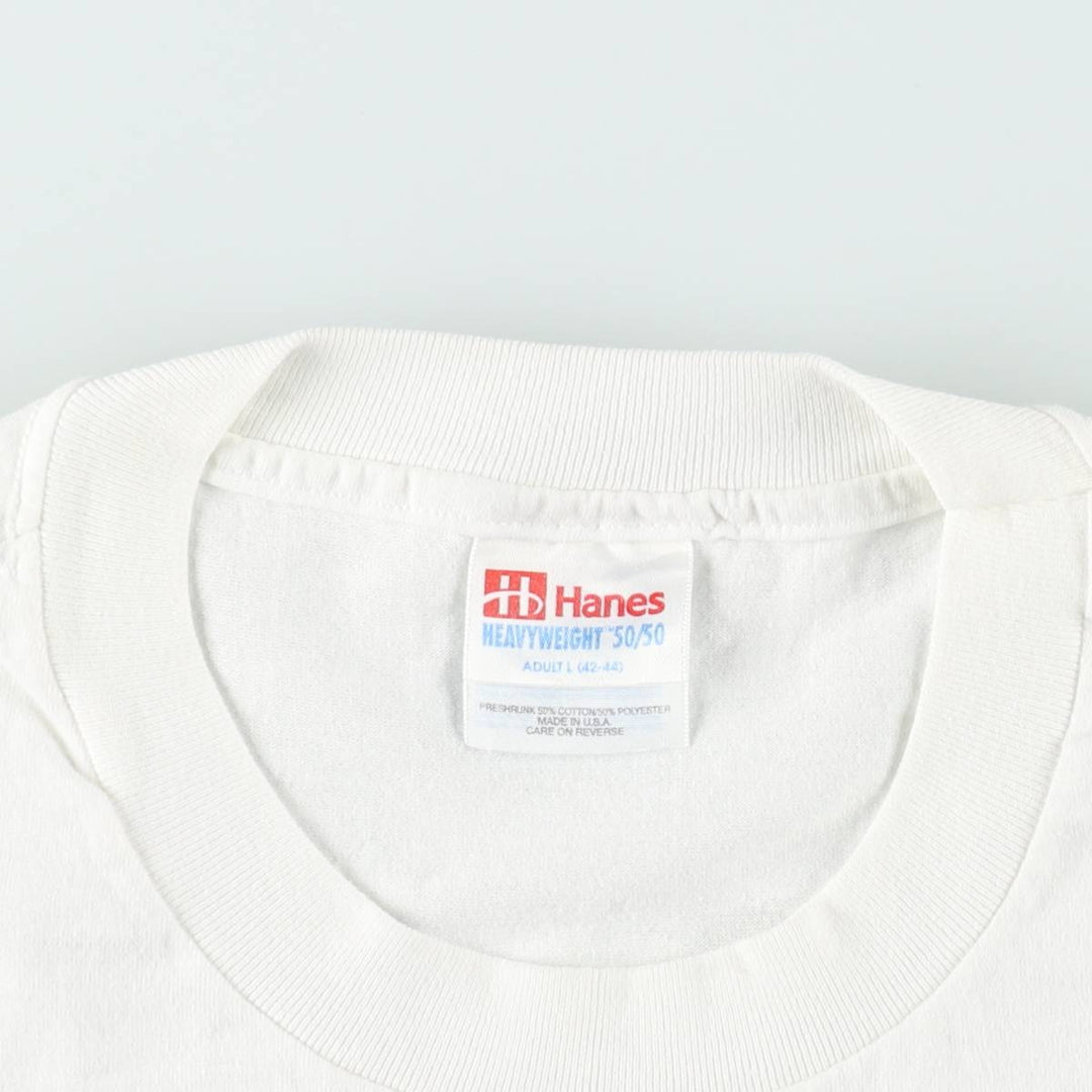 90'S Hanes HEAVYWEIGHT 50 cotton white type Vintage Second Hand