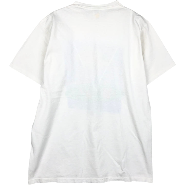 Vintage 80s-90'S Jerzees Message Print T-Shirt, Made in USA, Men's Size L cotton white type Vintage Second Hand