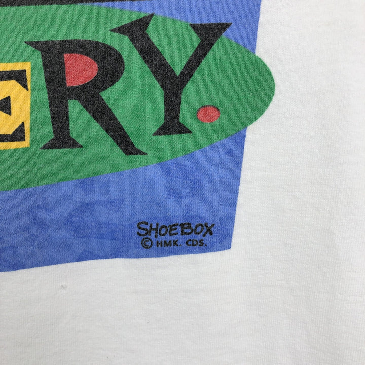 Vintage 80s-90'S Jerzees Message Print T-Shirt, Made in USA, Men's Size L cotton white type Vintage Second Hand