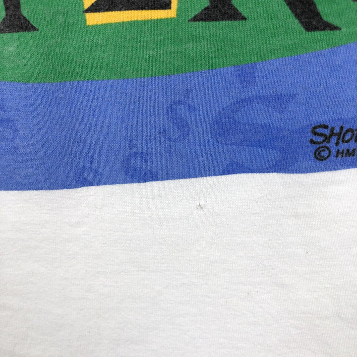 Vintage 80s-90'S Jerzees Message Print T-Shirt, Made in USA, Men's Size L cotton white type Vintage Second Hand