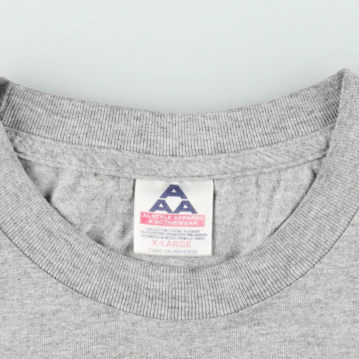 ALSTYLE Snake Pattern Python Fire Pattern Print T-Shirt, Men's XL (approx.) cotton gray type Vintage Second Hand