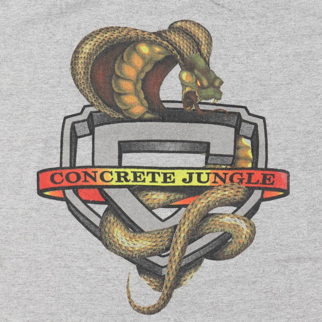 ALSTYLE Snake Pattern Python Fire Pattern Print T-Shirt, Men's XL (approx.) cotton gray type Vintage Second Hand