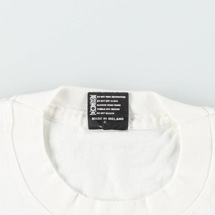 90'S Screen Stars Best Message Print T-Shirt, Made in Ireland, Men's XL (approx.), Vintage cotton white type Vintage Second Hand
