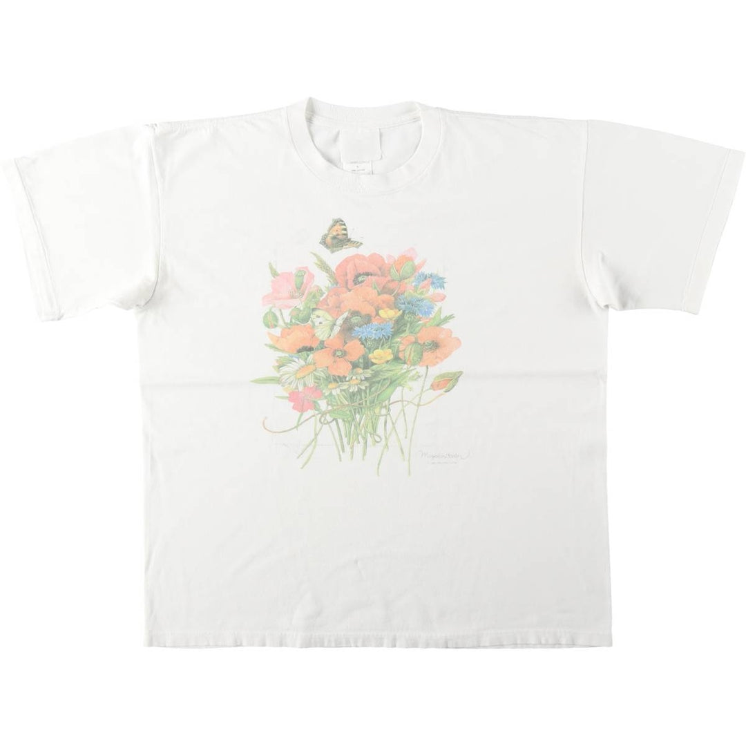 90'S Marjolein Bastin Art T-shirt, Made in USA, Men's Size L (approx.), Vintage cotton white type Vintage Second Hand