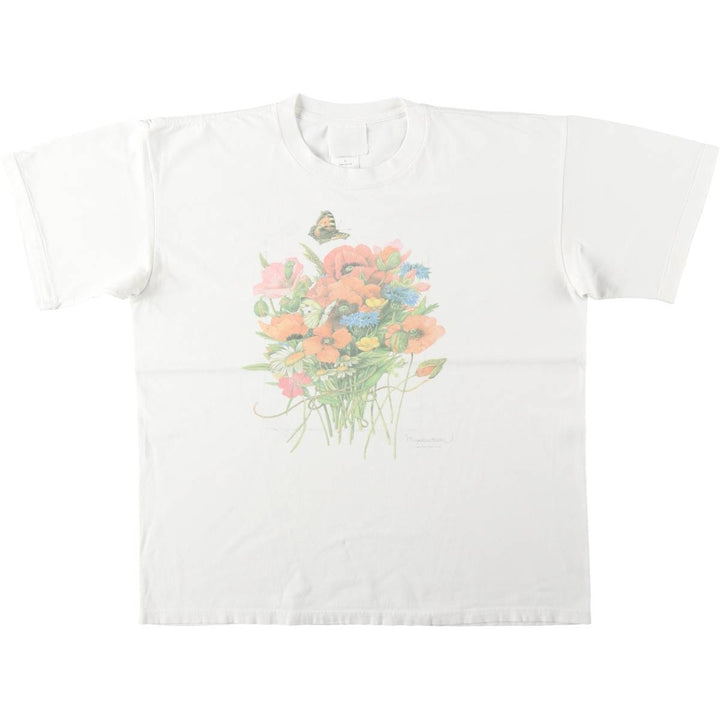 90'S Marjolein Bastin Art T-shirt, Made in USA, Men's Size L (approx.), Vintage cotton white type Vintage Second Hand