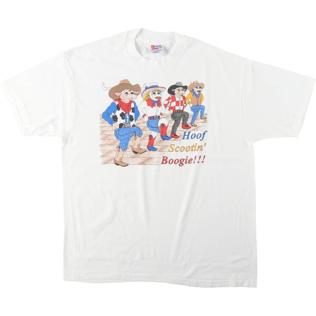 90'S Hanes HEAVYWEIGHT 50 cotton white type Vintage Second Hand