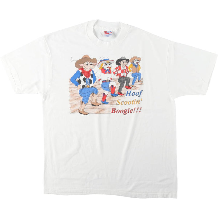 90'S Hanes HEAVYWEIGHT 50 cotton white type Vintage Second Hand