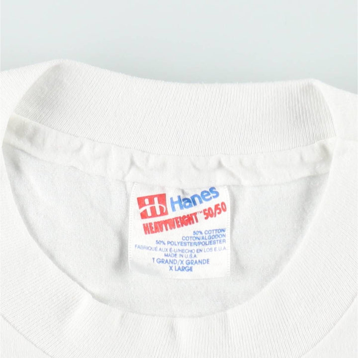 90'S Hanes HEAVYWEIGHT 50 cotton white type Vintage Second Hand