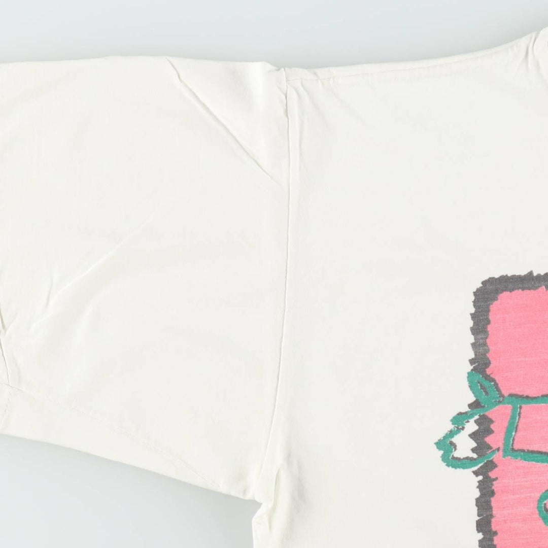 ~90'S Vintage Printed T-shirt, Men's M size unclear white type Vintage Second Hand