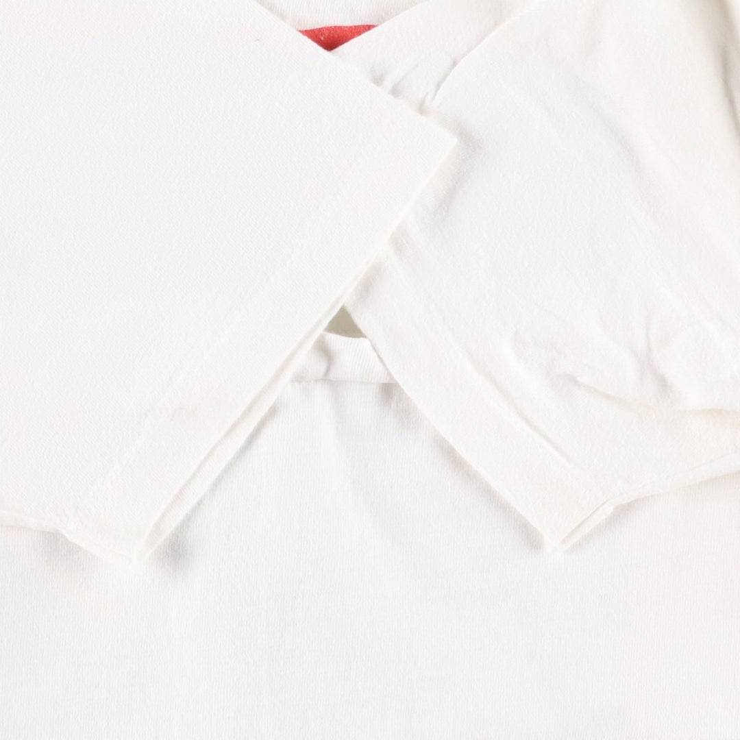 90'S Hanes BEEFY-T Printed T-shirt, Made in USA, Men's L size, Vintage cotton white type Vintage Second Hand