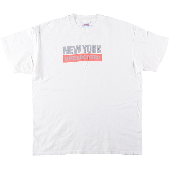 90'S Hanes BEEFY-T Printed T-shirt Made in USA Men's XL Vintage cotton white type Vintage Second Hand