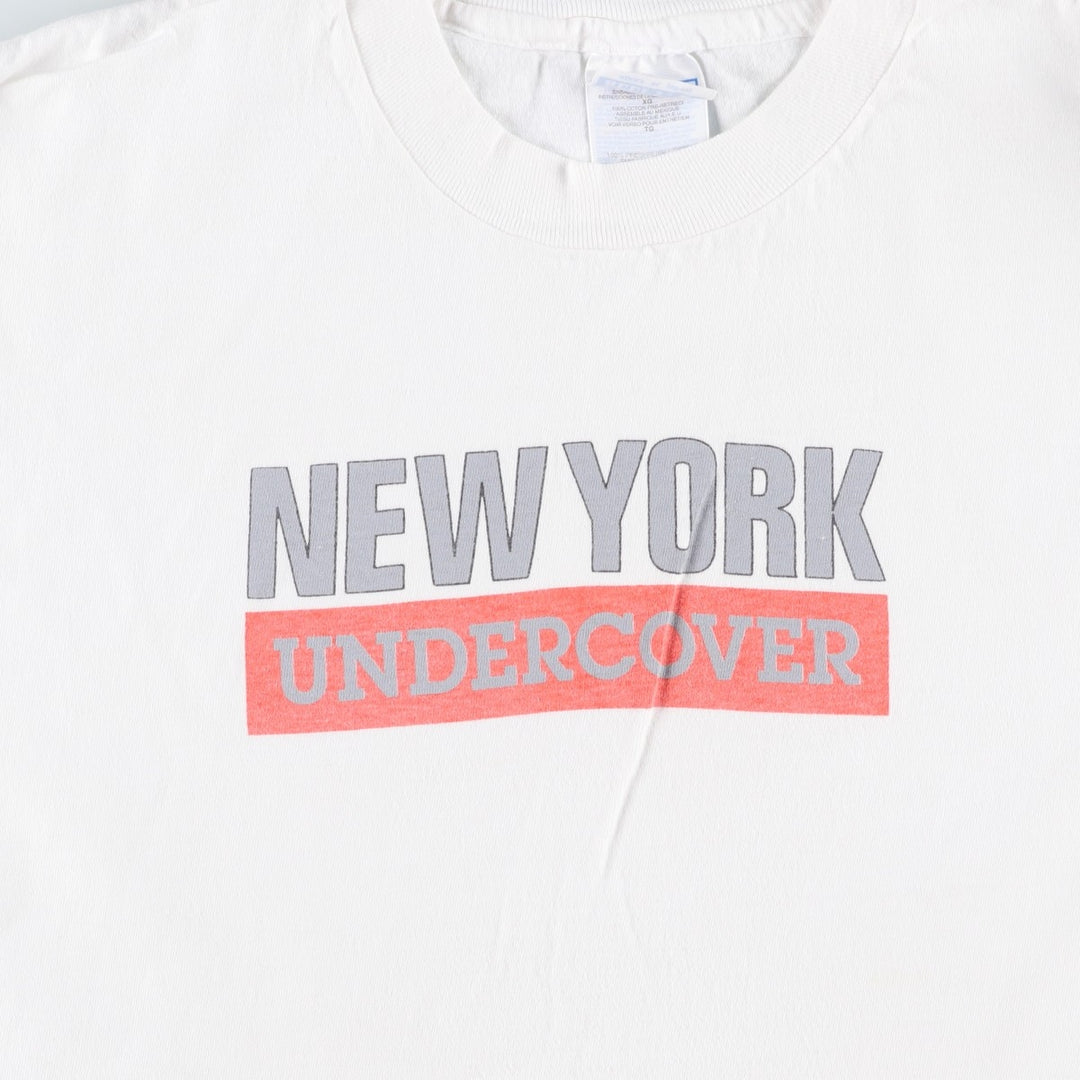 90'S Hanes BEEFY-T Printed T-shirt Made in USA Men's XL Vintage cotton white type Vintage Second Hand