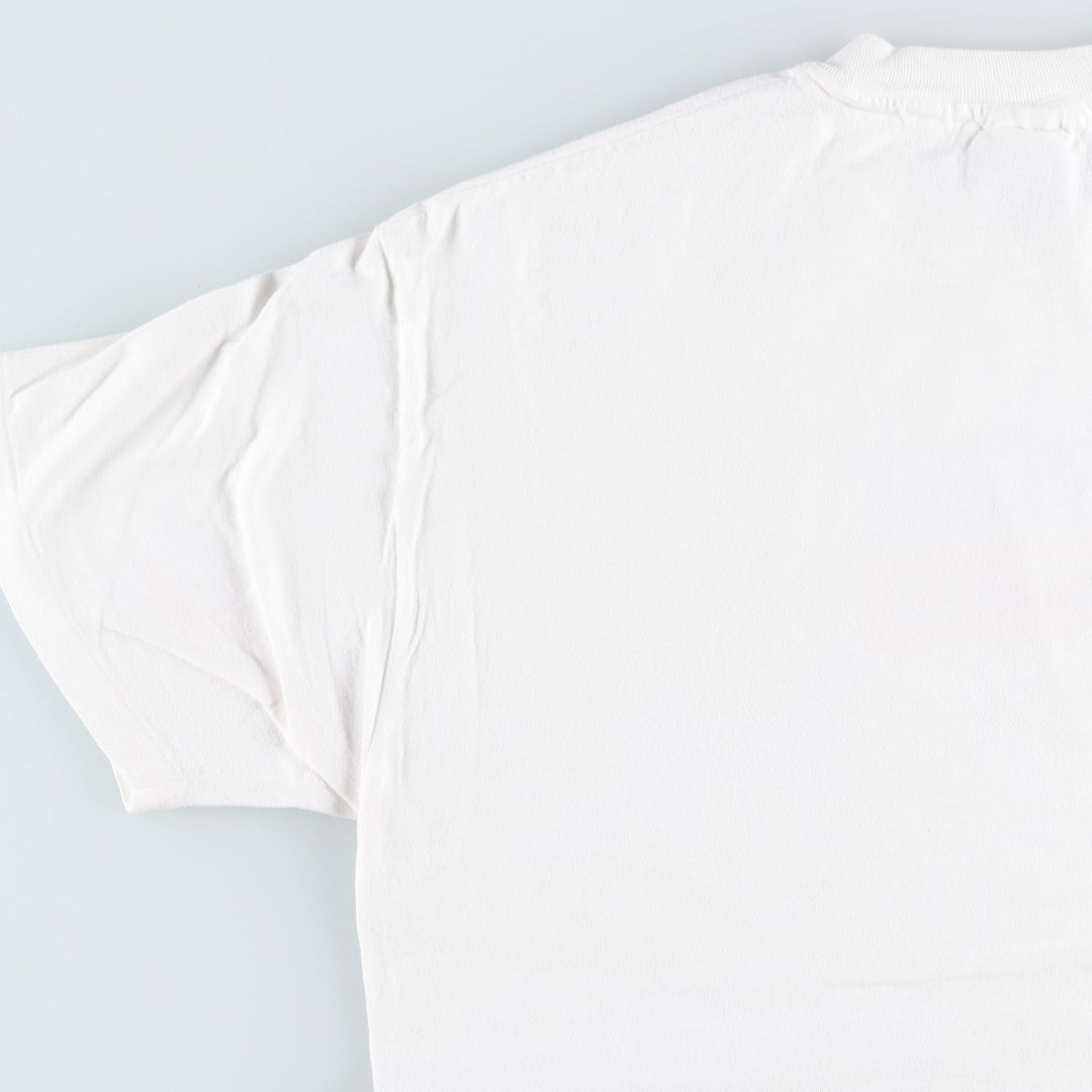 90'S Hanes BEEFY-T Printed T-shirt Made in USA Men's XL Vintage cotton white type Vintage Second Hand