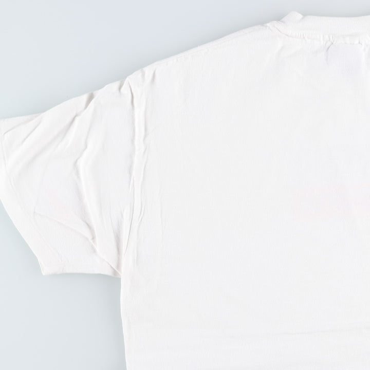 90'S Hanes BEEFY-T Printed T-shirt Made in USA Men's XL Vintage cotton white type Vintage Second Hand