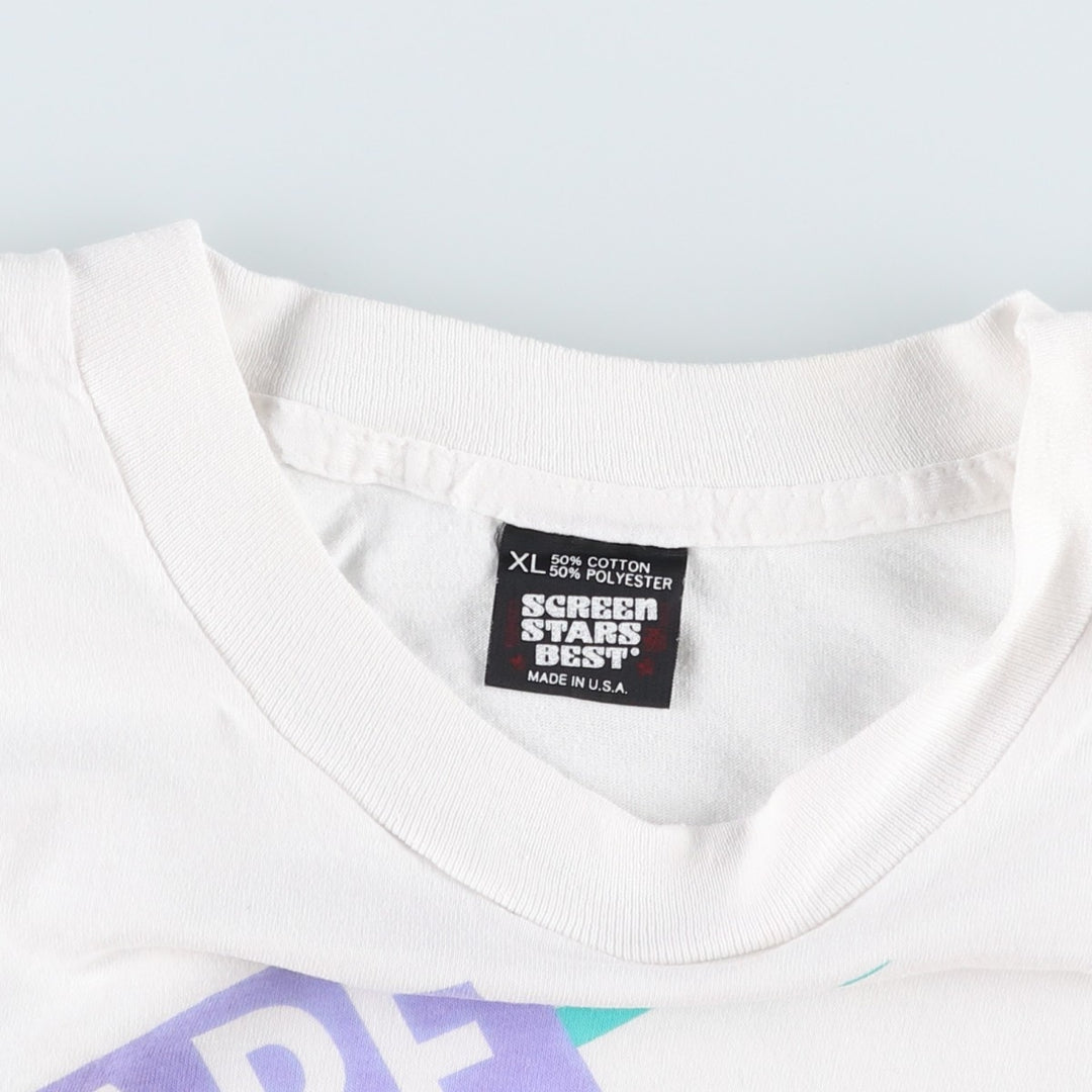 90'S Screen Stars Best Printed T-shirt Made in USA Men's XL Vintage cotton white type Vintage Second Hand