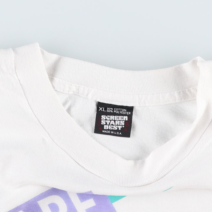 90'S Screen Stars Best Printed T-shirt Made in USA Men's XL Vintage cotton white type Vintage Second Hand