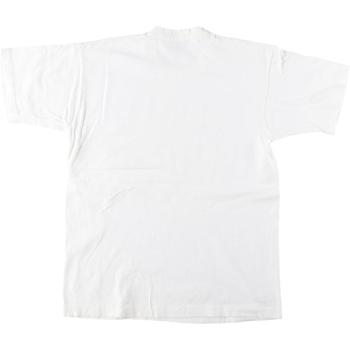 90'S Fruit of the Loom Heavy Cotton Floral Print T-Shirt, Made in Canada, Men's Size L (approx.), Vintage cotton white type Vintage Second Hand