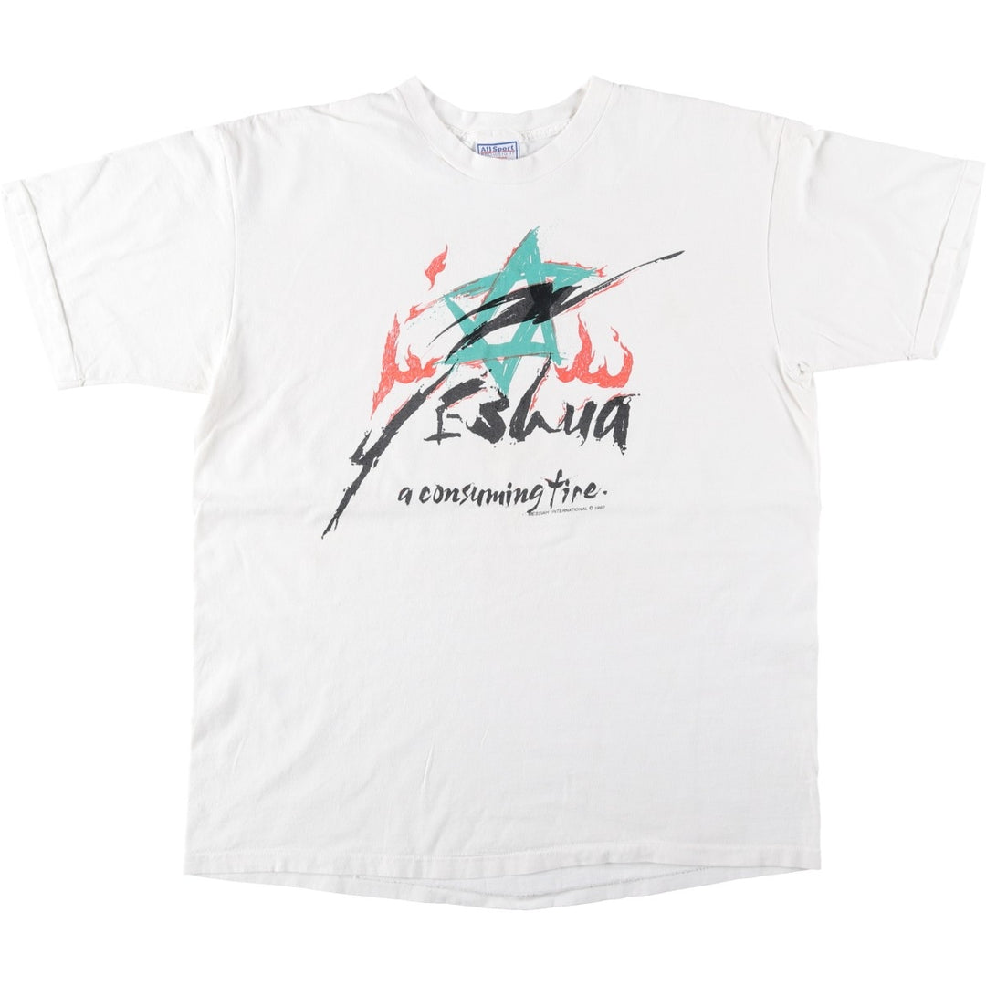 90'S All Sport Print T-shirt Made in USA Men's XL Vintage cotton white type Vintage Second Hand