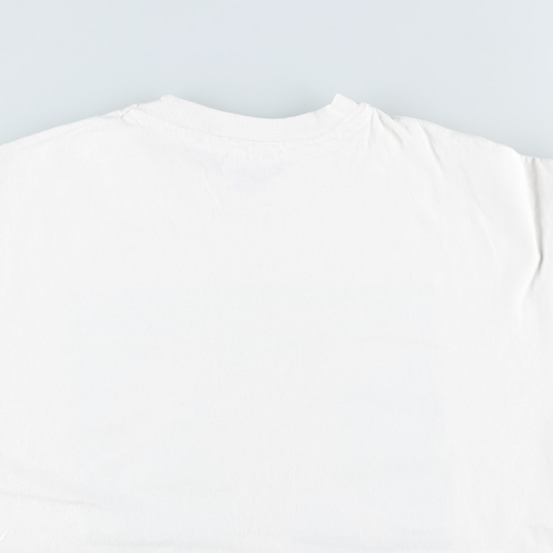 90'S Hanes BEEFY-T Printed T-shirt Made in USA Men's XL Vintage cotton white type Vintage Second Hand