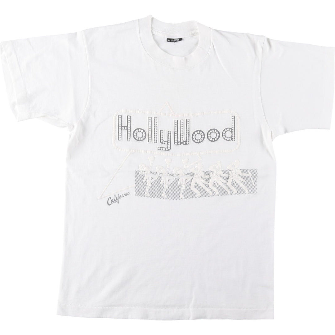 Printed T-shirt, Made in USA, Men's Size M cotton white type Vintage Second Hand